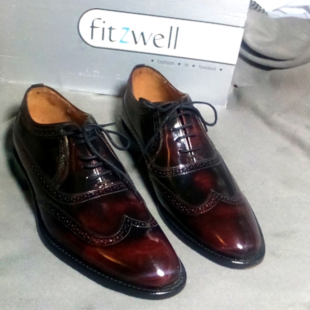 Fitzwell brown leather dress shoes Men size 10